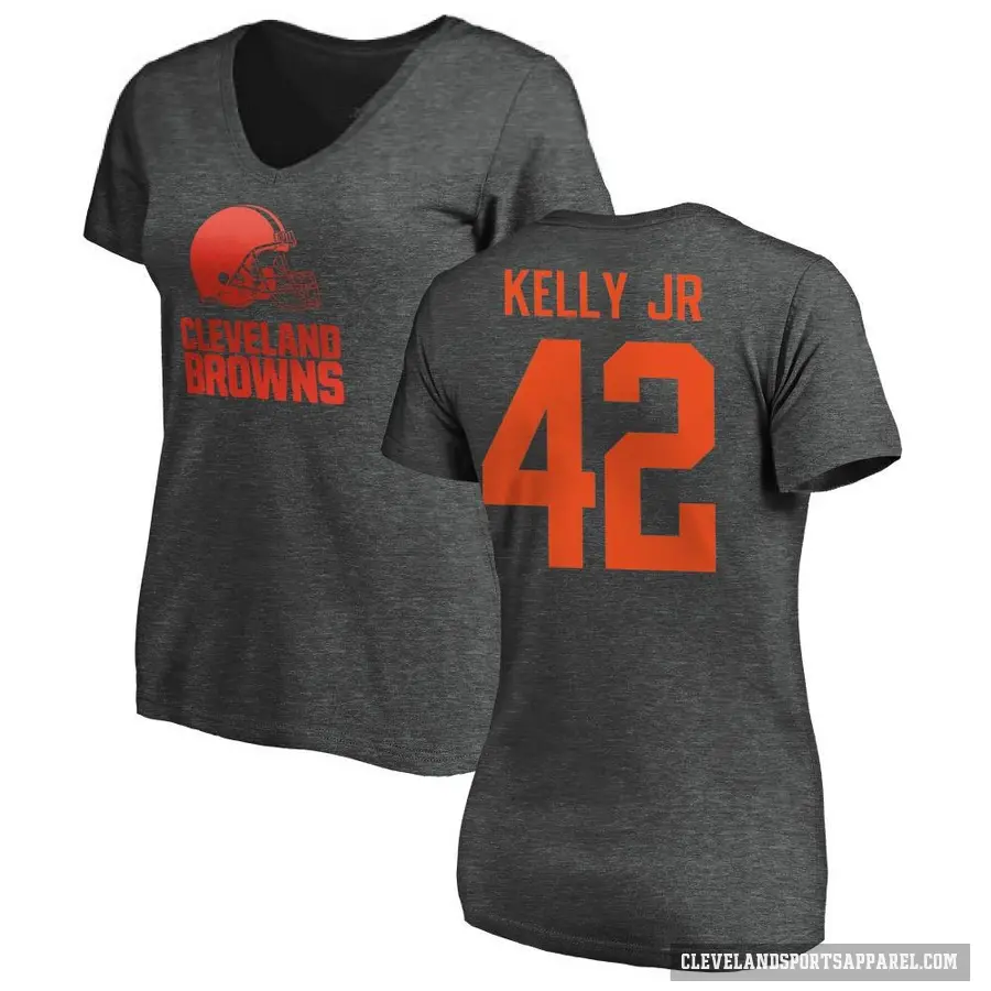 Women's ＃42 John Kelly Jr. Cleveland Browns Ash One Color T-Shirt